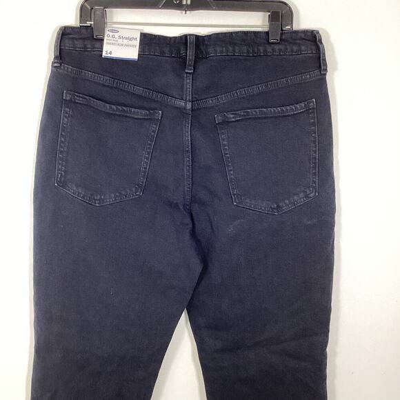Old Navy Jeans High Rise O.G. Straight Secret Smooth Pockets Black Denim 14 NWT - Picture 7 of 10